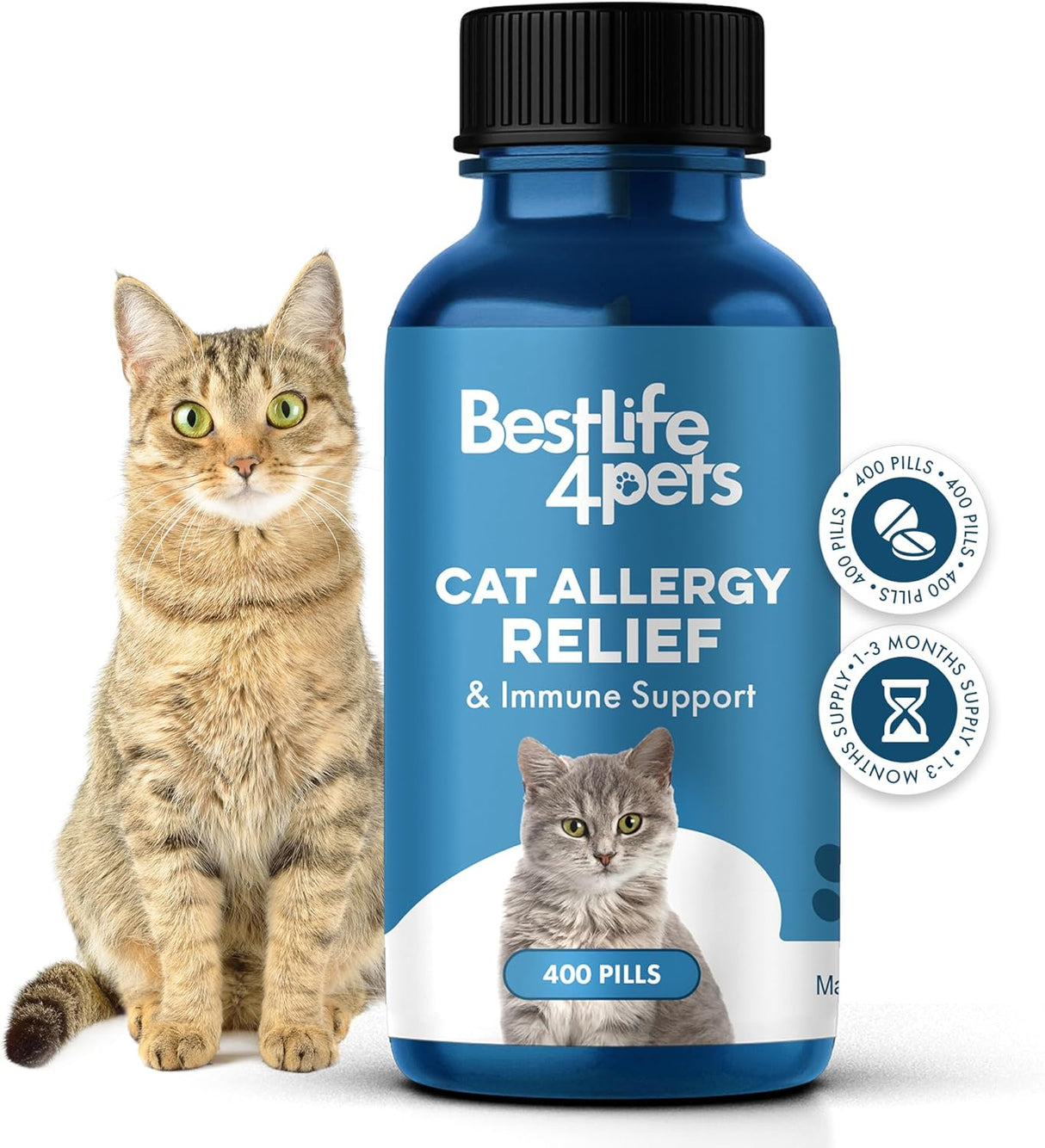 BestLife4Pets Cat Allergy Relief & Immune Support 400 Tabletas