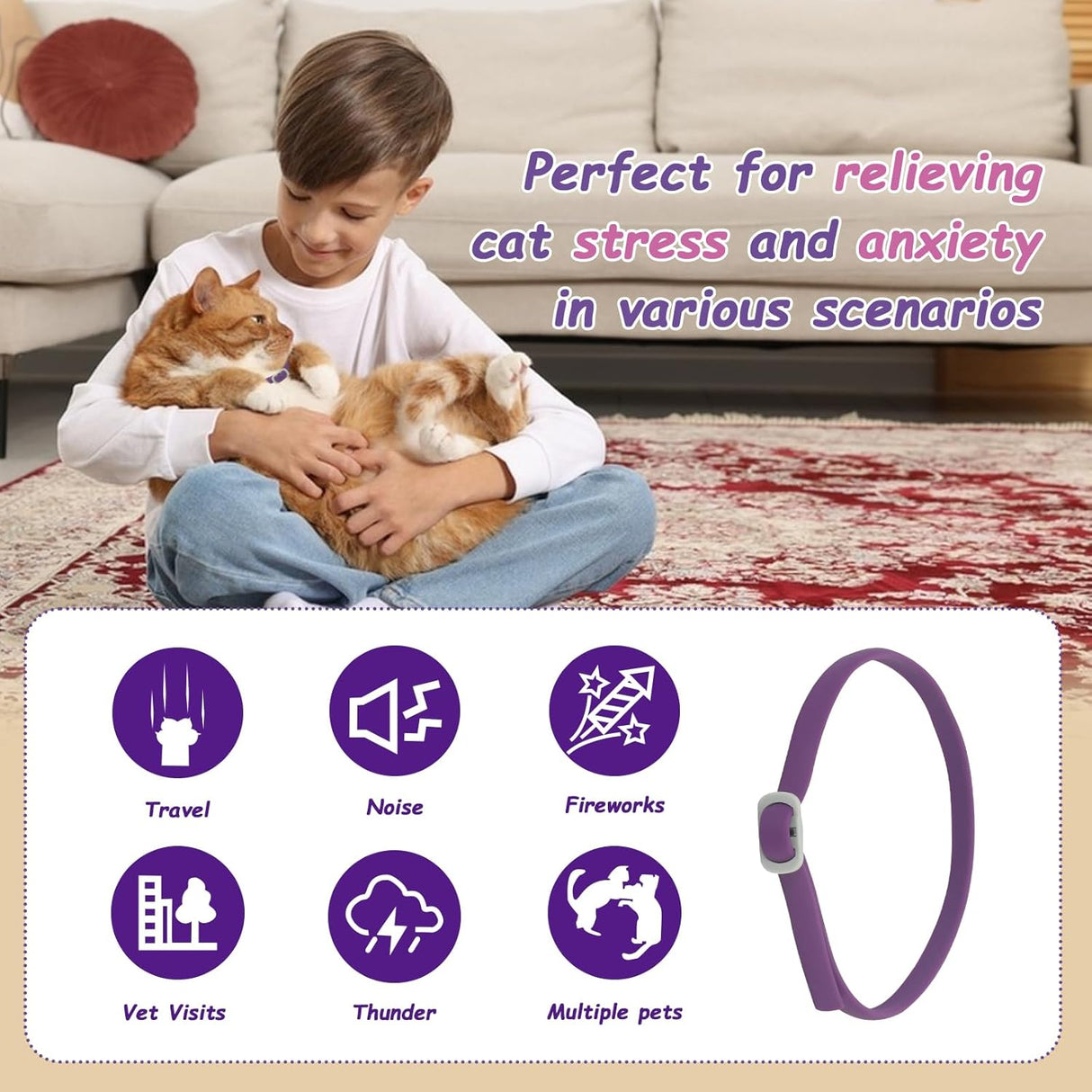 JOURNEWARD Calming Collar for Cats 4 Pack