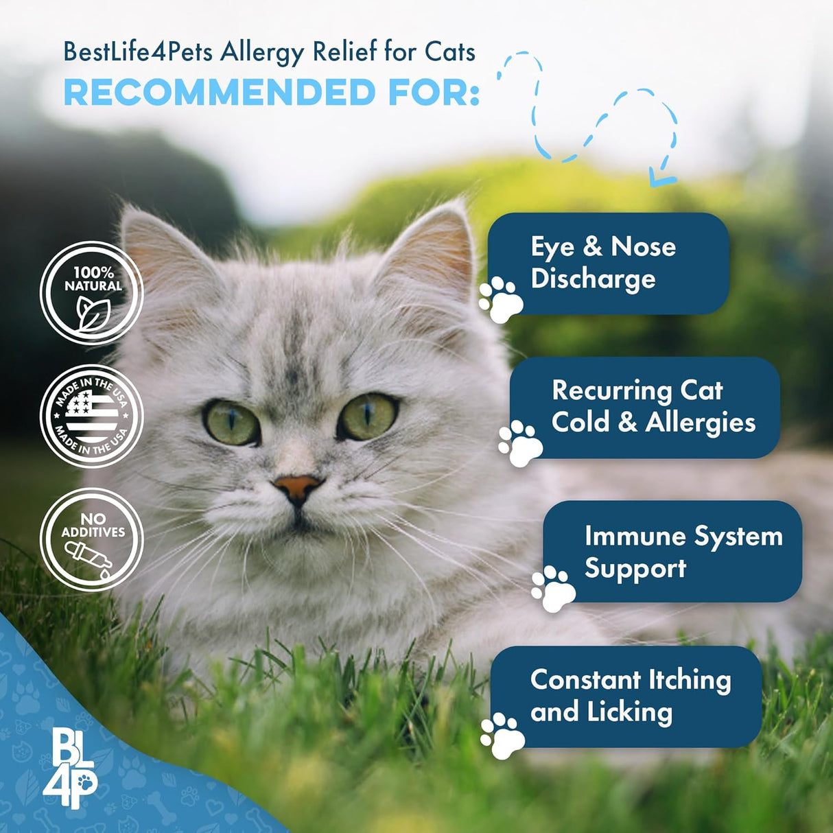 BestLife4Pets Cat Allergy Relief & Immune Support 400 Tabletas