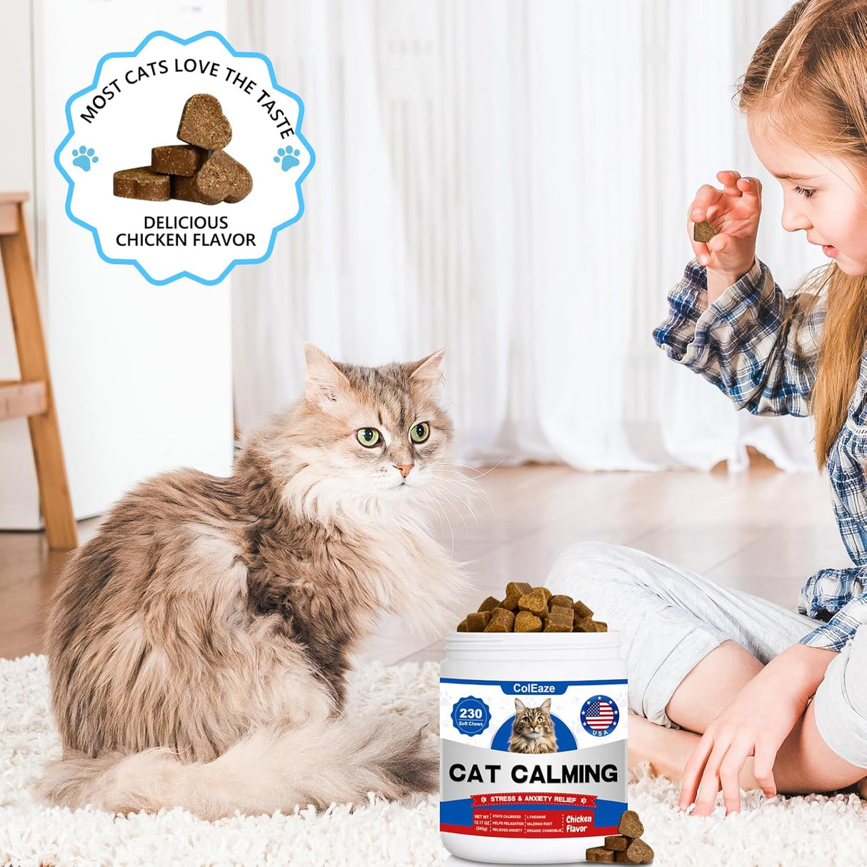 ColEaze Calming Chews for Cats 230 Masticables