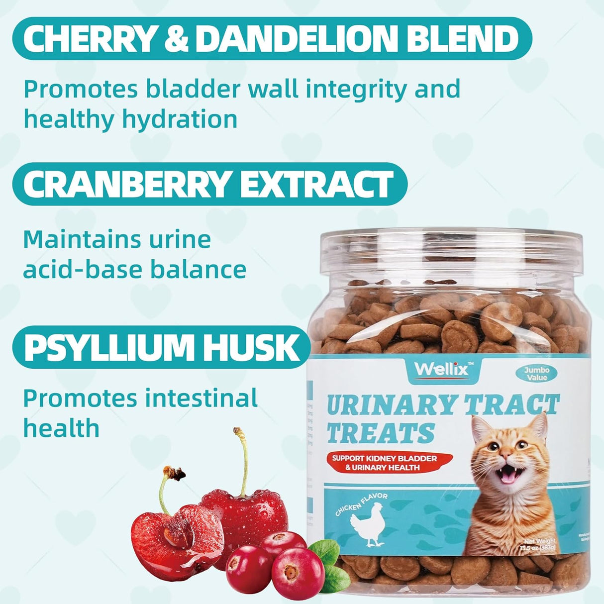 Wellix Urinary Tract Health Supplement Cat Treats 13.5 Oz.