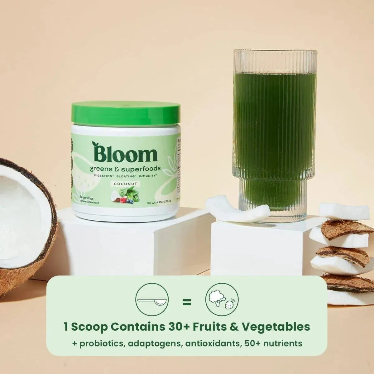 BLOOM NUTRITION - Bloom Nutrition Green Superfood | Super Greens Powder Juice & Smoothie Mix 30 Servicios - The Red Vitamin MX - Suplementos Alimenticios - {{ shop.shopifyCountryName }}