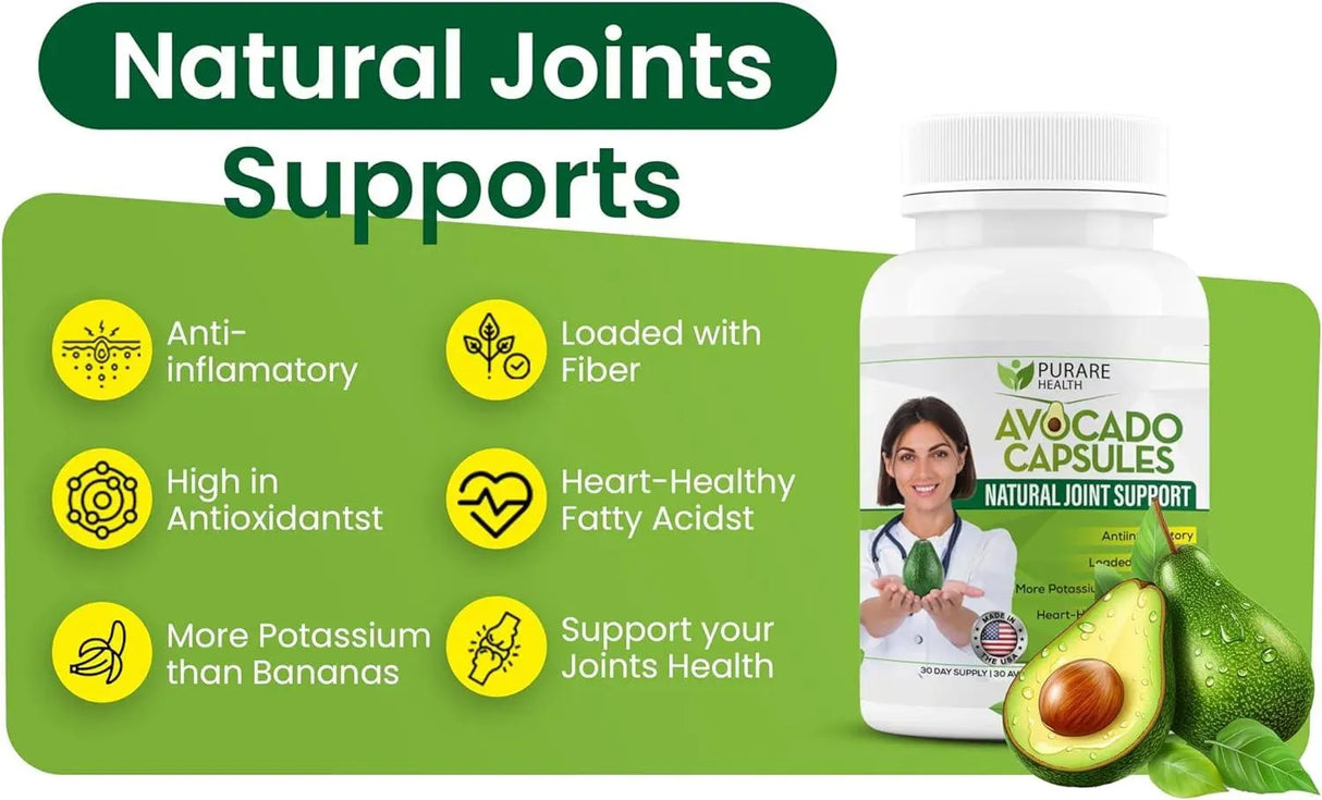 PURARE HEALTH - Purare Health Joint Health Natural Avocado Supplement 300Mg. 30 Capsulas - The Red Vitamin MX - Suplementos Alimenticios - {{ shop.shopifyCountryName }}