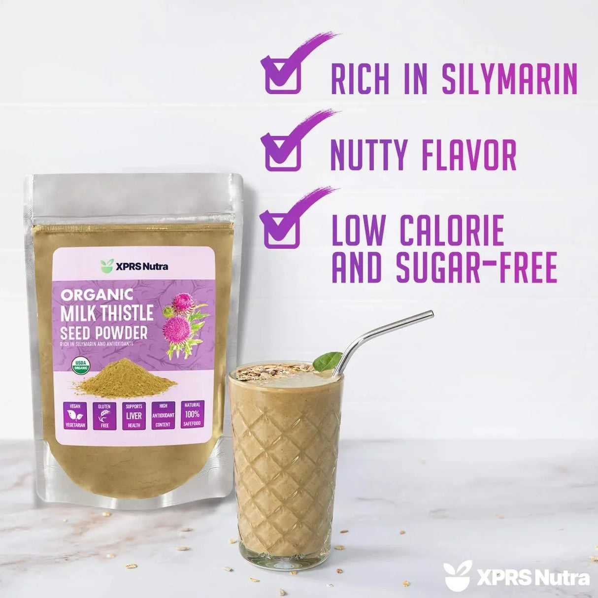 XPRS NUTRA - XPRS Nutra Organic Milk Thistle Seed Powder 113Gr. - The Red Vitamin MX - Suplementos Alimenticios - {{ shop.shopifyCountryName }}