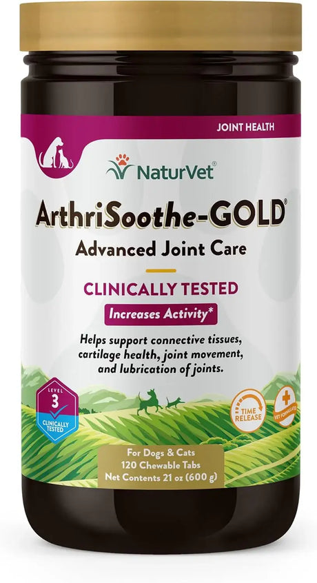 NATURVET - NaturVet ArthriSoothe-GOLD Level 3 Advanced Joint Care 120 Tabletas Masticables - The Red Vitamin MX - Cuidado De Cadera Y Articulaciones Para Perros - {{ shop.shopifyCountryName }}