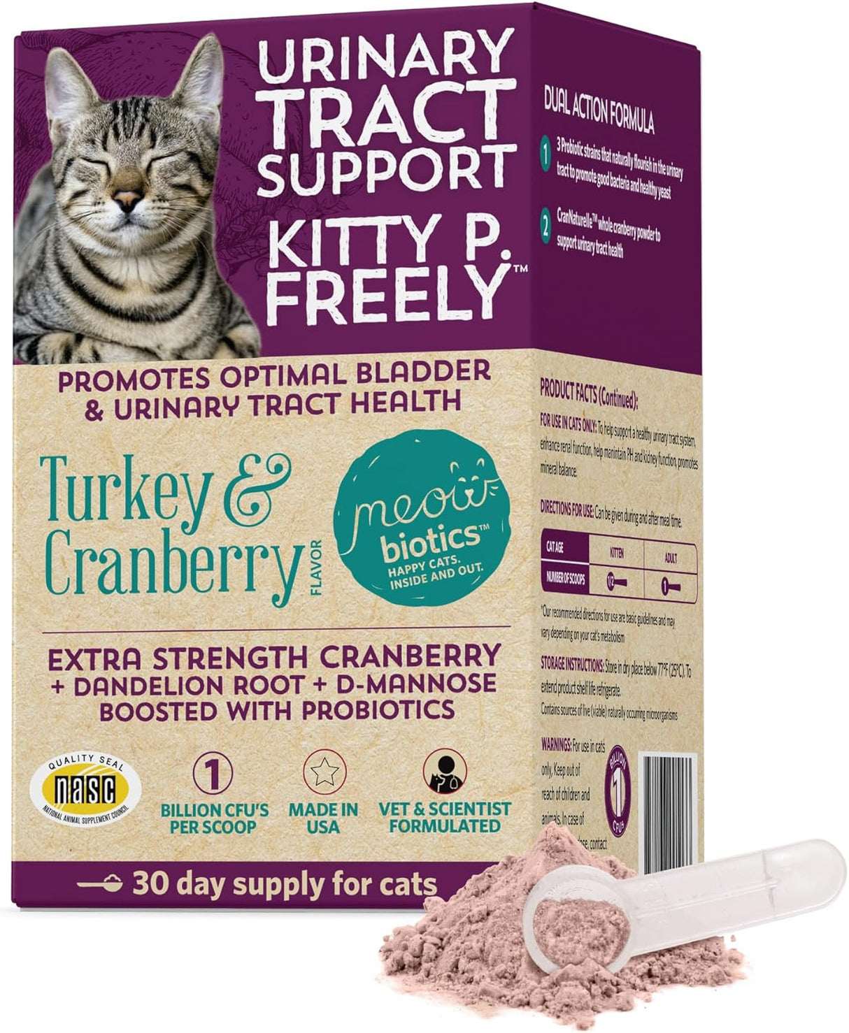 Meowbiotics Kitty P. Freely Cat Urinary Supplement 30 Day Supply