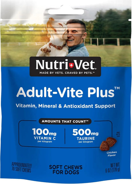 NUTRI-VET - Nutri-Vet Adult-Vite Plus Soft Chews for Dogs 70 Masticables - The Red Vitamin MX - Multivitamínicos Para Perros - {{ shop.shopifyCountryName }}