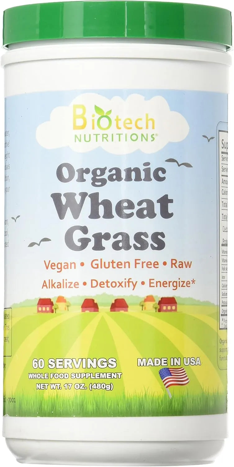 BIOTECH NUTRITIONS - Biotech Nutritions Raw Organic Gluten Free Vegan Wheat Grass 480Gr. - The Red Vitamin MX - Suplementos Alimenticios - {{ shop.shopifyCountryName }}