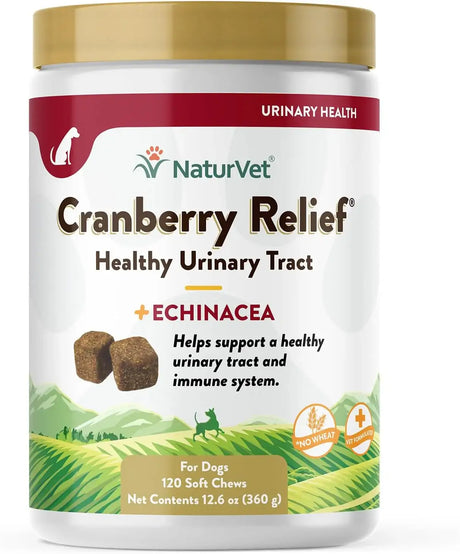 NATURVET - NaturVet Cranberry Relief Plus Echinacea 120 Masticables - The Red Vitamin MX - Salud De Tracto Urinario Para Perros - {{ shop.shopifyCountryName }}