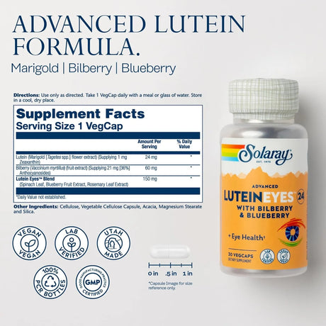 SOLARAY - SOLARAY Advanced Lutein Eyes 24Mg. 30 Capsulas - The Red Vitamin MX - Suplementos Alimenticios - {{ shop.shopifyCountryName }}