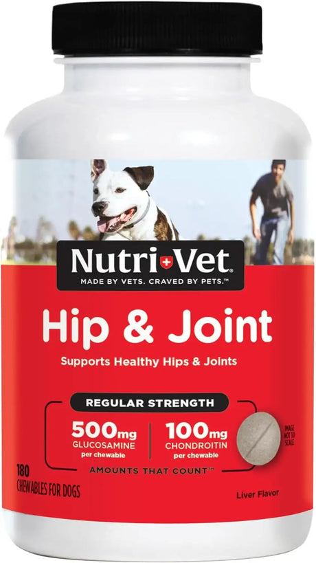 NUTRI-VET - Nutri-Vet Hip & Joint Chewable Dog Regular Strength 180 Tabletas Masticables - The Red Vitamin MX - Cuidado De Cadera Y Articulaciones Para Perros - {{ shop.shopifyCountryName }}