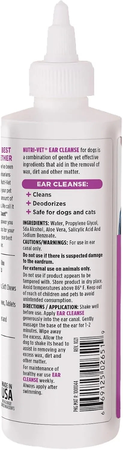 NUTRI-VET - Nutri-Vet Ear Cleanse for Dogs 8 Fl.Oz. - The Red Vitamin MX - Cuidado Del Oído De Perros - {{ shop.shopifyCountryName }}