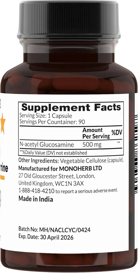 MONOHERB - Monoherb N-Acetyl Glucosamine 500Mg. 90 Capsulas - The Red Vitamin MX - Suplementos Alimenticios - {{ shop.shopifyCountryName }}