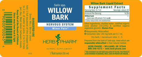 HERB PHARM - Herb Pharm Willow Bark Liquid Extract 1 Fl.Oz. 2 Pack - The Red Vitamin MX - Suplementos Alimenticios - {{ shop.shopifyCountryName }}
