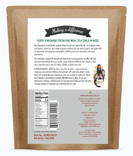 JIVA ORGANICS - Jiva Organics Wheatgrass Juice Powder 340Gr. - The Red Vitamin MX - Suplementos Alimenticios - {{ shop.shopifyCountryName }}