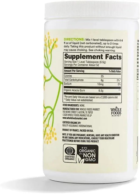 365 - 365 by Whole Foods Market Acacia Fiber Clear Organic Powder 340Gr. - The Red Vitamin MX - Suplementos Alimenticios - {{ shop.shopifyCountryName }}