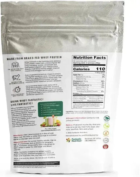 FANTASTIC NUTRITION - Fantastic Nutrition Natural Grass Fed Whey Protein Powder Unflavored 1055Gr. - The Red Vitamin MX - Suplementos Alimenticios - {{ shop.shopifyCountryName }}