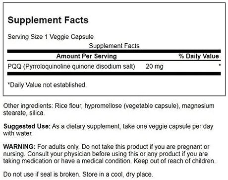 SWANSON - Swanson Ultra PQQ Pyrroloquinoline Quinone 20Mg. 30 Capsulas 2 Pack - The Red Vitamin MX - Suplementos Alimenticios - {{ shop.shopifyCountryName }}