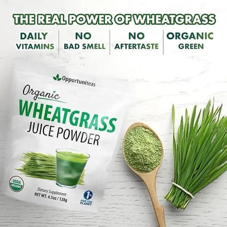 OPPORTUNITEAS - Opportuniteas Organic Raw Wheatgrass Juice Powder 128Gr. - The Red Vitamin MX - Suplementos Alimenticios - {{ shop.shopifyCountryName }}