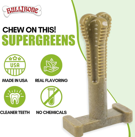 BULIBONE - Bullibone SuperBrush: Dog Teeth Cleaning Brushing Toothbrush Stick Super Greens 3 Pack - The Red Vitamin MX - Cuidado Dental Para Perros - {{ shop.shopifyCountryName }}