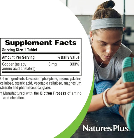 NATURES PLUS - NaturesPlus Copper 3Mg. 90 Tabletas - The Red Vitamin MX - Suplementos Alimenticios - {{ shop.shopifyCountryName }}