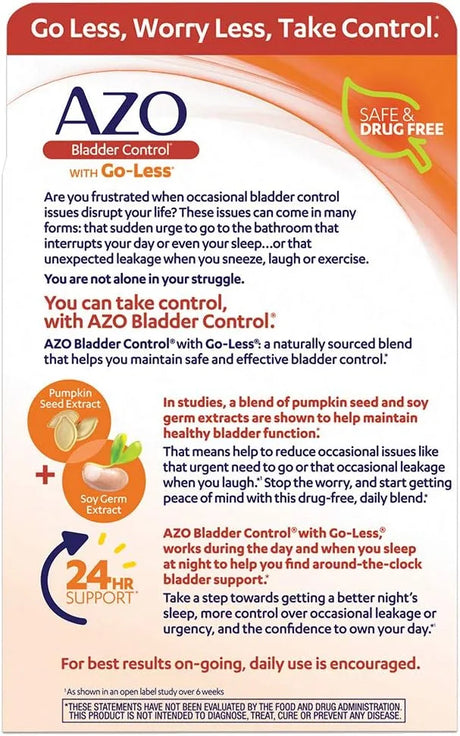 AZO - AZO Bladder Control with Go-Less Daily Supplement 54 Capsulas - The Red Vitamin MX - Suplementos Alimenticios - {{ shop.shopifyCountryName }}