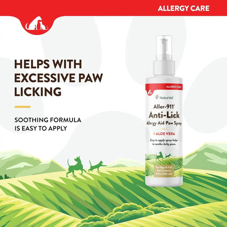 NATURVET - NaturVet Aller-911 Anti-Lick Paw Spray for Dogs & Cats 8 Fl.Oz. - The Red Vitamin MX - Remedios Para La Picazón De Perros - {{ shop.shopifyCountryName }}