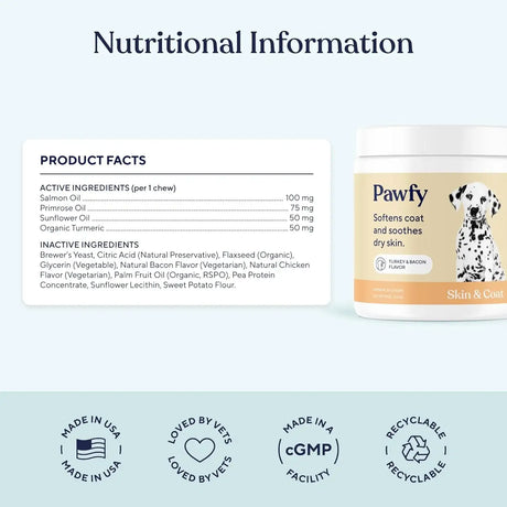 PAWFY - Pawfy Skin & Coat with Salmon Oil Dog Allergy Relief Chews Bacon 30 Masticables - The Red Vitamin MX - Remedios Para La Picazón De Perros - {{ shop.shopifyCountryName }}
