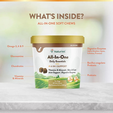 NATURVET - NaturVet All-in-One Dog Supplement 60 Masticables - The Red Vitamin MX - Multivitamínicos Para Perros - {{ shop.shopifyCountryName }}