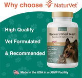 NaturVet Brewer’s Dried Yeast Formula with Garlic Flavoring Plus Omegas 1000 Tabletas Masticables