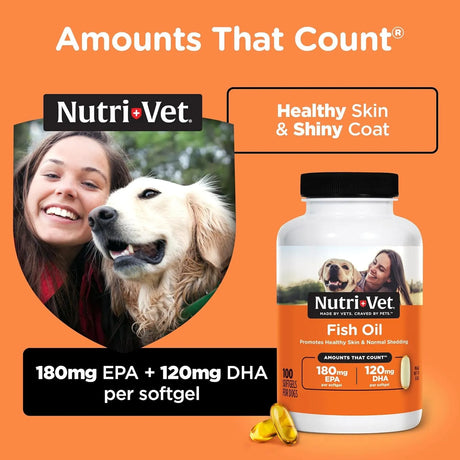 NUTRI-VET - Nutri-Vet Fish Oil Supplement for Dogs 100 Capsulas Blandas - The Red Vitamin MX - Aceite De Pescado Para Perros - {{ shop.shopifyCountryName }}