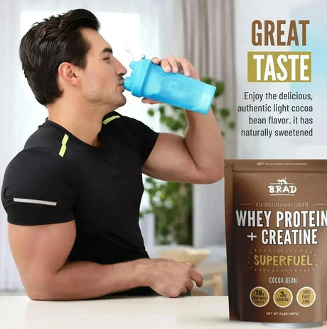 B.RAD - B.rad Grass Fed Whey Protein Isolate Powder with Creatine Cocoa Bean 907Gr. - The Red Vitamin MX - Suplementos Alimenticios - {{ shop.shopifyCountryName }}