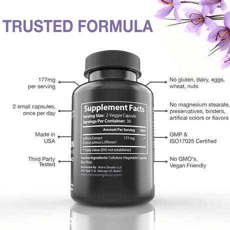 NUTRA SIMPLE - Nutra Simple Saffron 177Mg. 60 Capsulas - The Red Vitamin MX - Suplementos Alimenticios - {{ shop.shopifyCountryName }}