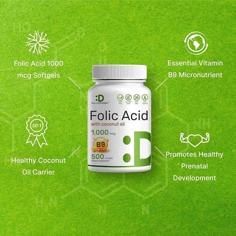 DEAL SUPPLEMENT - Deal Supplement Folic Acid 1000mcg 500 Capsulas Blandas - The Red Vitamin MX - Suplementos Alimenticios - {{ shop.shopifyCountryName }}