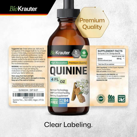 BIOKRAUTER - Bio Krauter Quinine Leg Cramps Relief Liquid Extract 4 Fl.Oz. - The Red Vitamin MX - Suplementos Alimenticios - {{ shop.shopifyCountryName }}