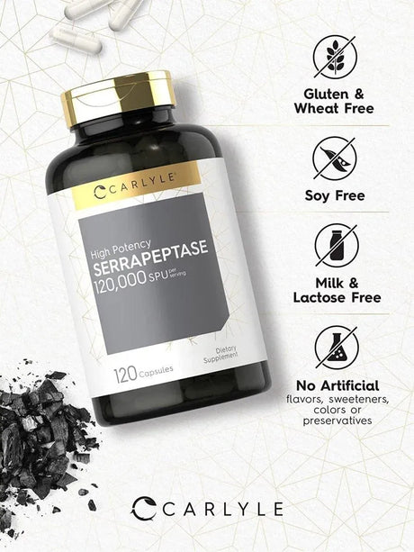 CARLYLE - Carlyle Serrapeptase 120,000 SPU 120 Capsulas - The Red Vitamin MX - Suplementos Alimenticios - {{ shop.shopifyCountryName }}