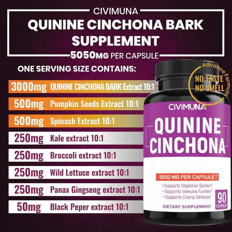 CIVIMUNA - CIVIMUNA Quinine Cinchona Bark 5050Mg. 90 Capsulas - The Red Vitamin MX - Suplementos Alimenticios - {{ shop.shopifyCountryName }}