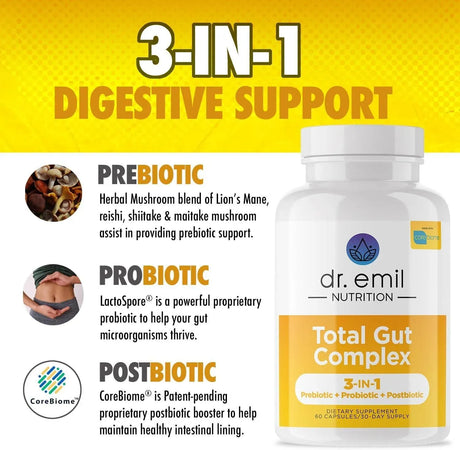 DR EMIL NUTRITION - DR. EMIL NUTRITION Total Gut Health Complex 60 Capsulas - The Red Vitamin MX - Suplementos Alimenticios - {{ shop.shopifyCountryName }}
