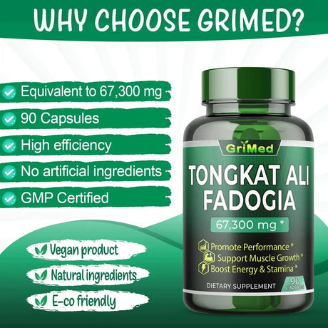 GRIMED - GriMed Concentrated Extract Tongkat Ali + Fadogia Agrestis 67300Mg. 90 Capsulas - The Red Vitamin MX - Suplementos Alimenticios - {{ shop.shopifyCountryName }}