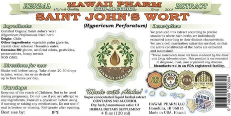 HAWAIIPHARM - HawaiiPharm Saint John's Wort Alcohol-Free Liquid Extract 2 Fl.Oz. - The Red Vitamin MX - Suplementos Alimenticios - {{ shop.shopifyCountryName }}