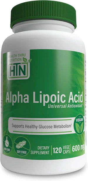 HEALTH THRU NUTRITION - Health Thru Nutrition Alpha Lipoic Acid 600Mg. 120 Capsulas - The Red Vitamin MX - Suplementos Alimenticios - {{ shop.shopifyCountryName }}