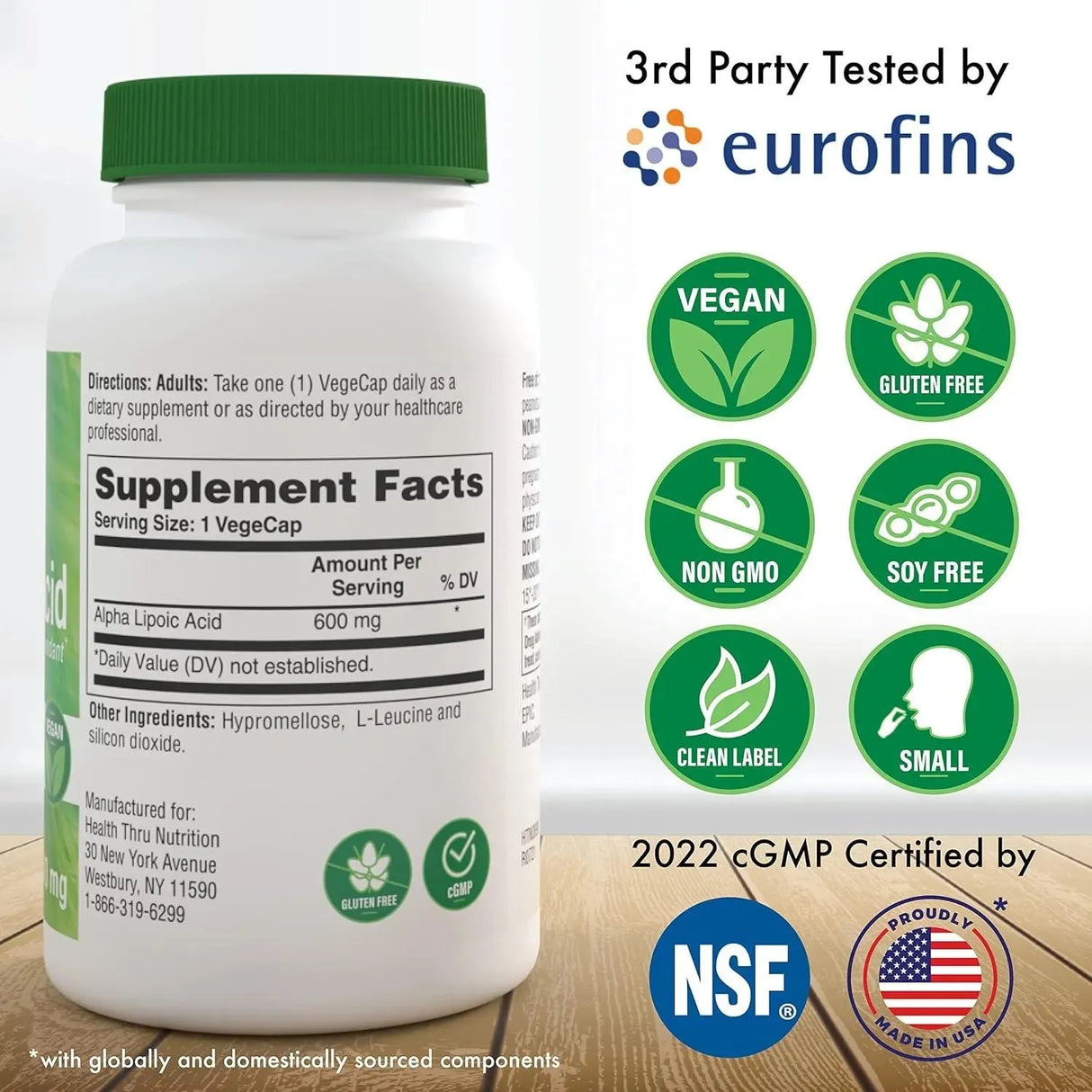 HEALTH THRU NUTRITION - Health Thru Nutrition Alpha Lipoic Acid 600Mg. 120 Capsulas - The Red Vitamin MX - Suplementos Alimenticios - {{ shop.shopifyCountryName }}