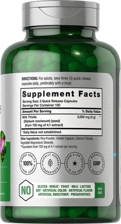 HORBAACH - Horbaach Milk Thistle Extract 3000Mg. 300 Capsulas - The Red Vitamin MX - Suplementos Alimenticios - {{ shop.shopifyCountryName }}