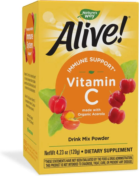 NATURE'S WAY - Nature's Way Alive! Vitamin C Powder Drink Mix from Organic Acerola 120Gr. - The Red Vitamin MX - Suplementos Alimenticios - {{ shop.shopifyCountryName }}