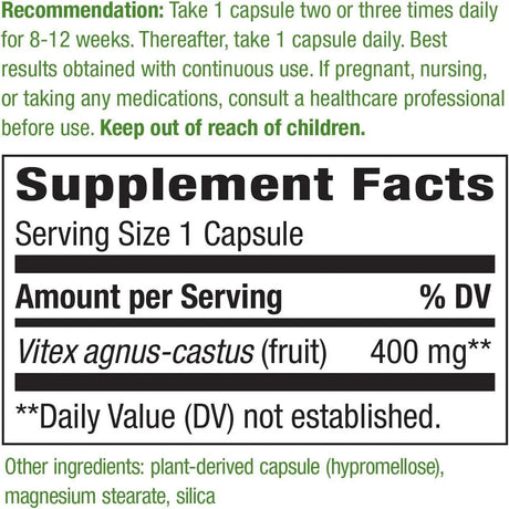 NATURE'S WAY - Nature's Way Baya Casto 400Mg. 100 Capsulas - The Red Vitamin MX - Suplementos Alimenticios - {{ shop.shopifyCountryName }}