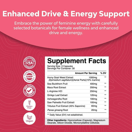 NATURES CRAFT - Natures Craft Horny Goat Weed for Women Complex 90 Capsulas - The Red Vitamin MX - Suplementos Alimenticios - {{ shop.shopifyCountryName }}