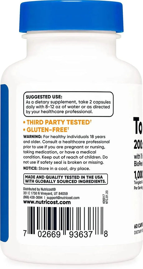 NUTRICOST - Nutricost Tongkat Ali 1000Mg. 60 Capsulas - The Red Vitamin MX - Suplementos Alimenticios - {{ shop.shopifyCountryName }}