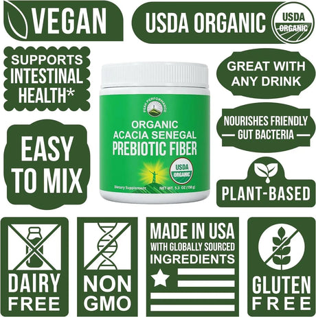 PEAK PERFORMANCE - Peak Performance Organic Acacia Senegal Prebiotic Fiber Powder 150Gr. - The Red Vitamin MX - Suplementos Alimenticios - {{ shop.shopifyCountryName }}