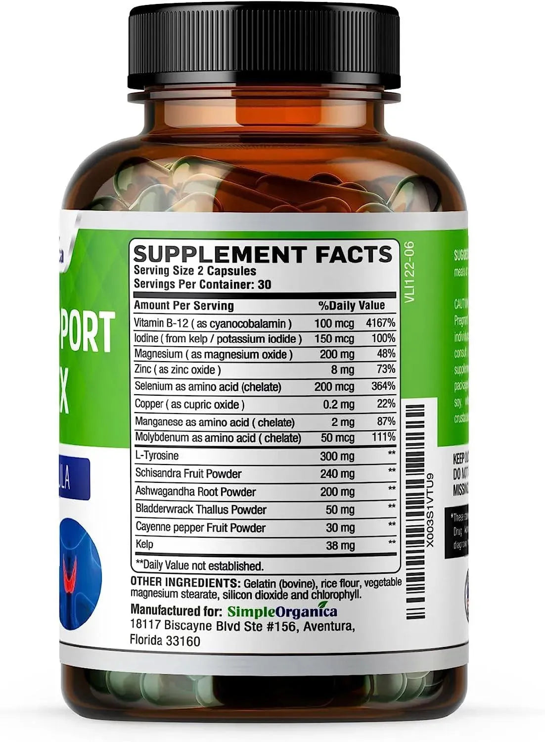 SIMPLE ORGANICA - Simple Organica Thyroid Support Complex with Iodine 60 Capsulas - The Red Vitamin MX - Suplementos Alimenticios - {{ shop.shopifyCountryName }}