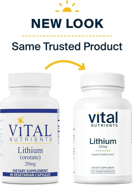 VITAL NUTRIENTS - Vital Nutrients Lithium Orotate 20Mg. 90 Capsulas - The Red Vitamin MX - Suplementos Alimenticios - {{ shop.shopifyCountryName }}
